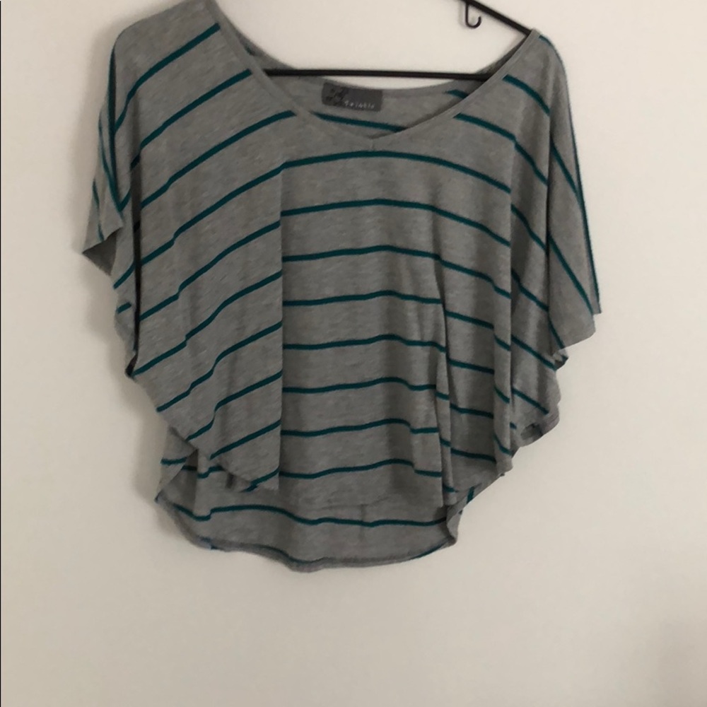 Green striped top